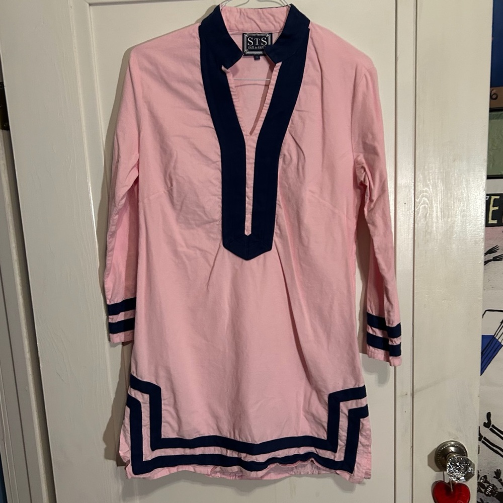 STS Sail to Sable pink & black tunic dress subtle corduroy women’s size Large